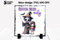 Cute Halloween zombie slate PNG | Halloween sublimation Product Image 1