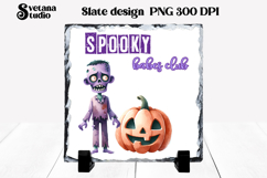 Cute Halloween zombie slate PNG | Halloween sublimation Product Image 1