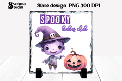 Cute Halloween zombie slate PNG | Halloween sublimation Product Image 1