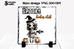 Cute Halloween zombie slate PNG | Halloween sublimation Product Image 1