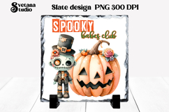 Cute Halloween zombie slate PNG | Halloween sublimation Product Image 1