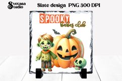 Cute Halloween zombie slate PNG | Halloween sublimation Product Image 1