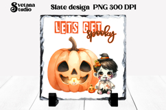 Cute Halloween zombie slate PNG | Halloween sublimation Product Image 1