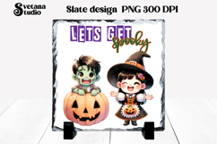 Cute Halloween zombie slate PNG | Halloween sublimation Product Image 1