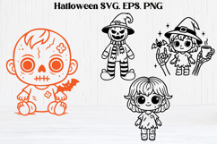 Cute spooky Halloween zombie SVG design | Halloween SVG Product Image 1