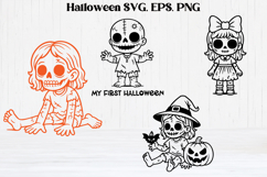 Cute spooky Halloween zombie SVG design | Halloween SVG Product Image 1