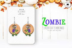 Funny Zombie Earrings SVG | Halloween Dangling Earrings Product Image 1