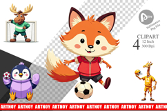 Zoo Football Team Clipart Product Image 1