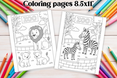 Zoo coloring page PNG, coloring book for kids Product Image 1
