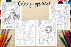 Zoo coloring page PNG | Animal coloring book for kids Product Image 1