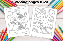 Zoo coloring page PNG, coloring book for kids Product Image 1