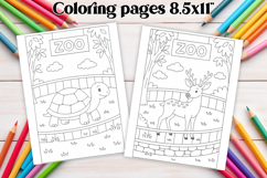 Zoo coloring page PNG, coloring book for kids Product Image 1