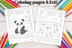 Zoo coloring page PNG, coloring book for kids Product Image 1