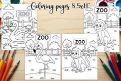 Zoo coloring page PNG | Animal coloring book for kids Product Image 1