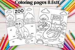 Zoo coloring page PNG, coloring book for kids Product Image 1