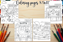 Zoo coloring page PNG | Animal coloring book for kids Product Image 1