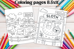 Zoo coloring page PNG, coloring book for kids Product Image 1