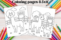 Zoo coloring page PNG, coloring book for kids Product Image 1