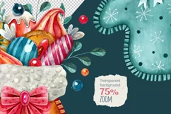 Watercolor Mittens Full of Sweets and Candy PNG Clipart Product Image 2