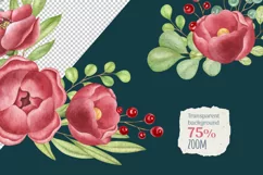 Watercolor Rose Flower Bouquets. Sublimation PNG Clipart. Product Image 2