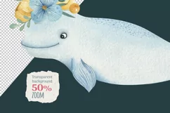 Watercolor Sea Beluga. Cute Animal. Individual element PNG. Product Image 2
