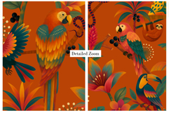 Amazonian Wildlife &amp; Tropical Botanical Seamless Pattern Product Image 2
