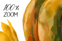 Hand-painted watercolor pumpkin with leaves and flowers Product Image 3