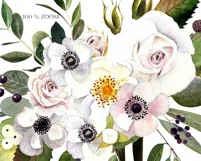 Watercolor flower clipart. Flower sublimation PNG Product Image 5