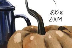 Hand-drawn illustration of teapot and pumpkin Product Image 3