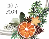 Christmas wreaths clipart with orange slices.Sublimation PNG Product Image 3