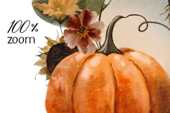 Hand Painted Watercolor Pumpkin Composition PNG Product Image 3
