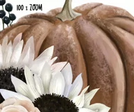Pumpkin with white flowers sublimation| Autumn clipart | PNG Product Image 4