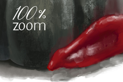 Hand-drawn illustration of teapot with pumpkin and pepper Product Image 3