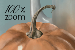 Hand-drawn illustration of teapot with pumpkin and pear Product Image 3