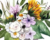 Watercolor sunflower clipart. Floral Sublimation PNG Product Image 6