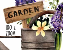 Watercolor spring garden clipart. Spring flowers Sublimation Product Image 4