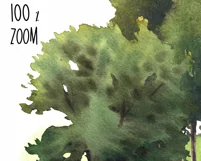 Watercolor landscape clipart. Trees Sublimation PNG Product Image 4