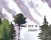 Watercolor mountain landscape clipart. Sublimation PNG fores Product Image 5