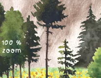 Watercolor mountain landscape clipart. Sublimation PNG fores Product Image 4