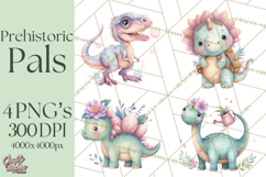 Dinosaur Clipart, Dino Nursery Art PNG Product Image 1