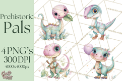 Dinosaur Clipart, Dino Nursery Art PNG Product Image 1