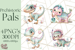 Dinosaur Clipart, Dino Nursery Art PNG Product Image 1