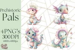 Dinosaur Clipart, Dino Nursery Art PNG Product Image 1