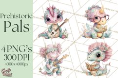 Dinosaur Clipart, Dino Nursery Art PNG Product Image 1