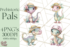 Dinosaur Clipart, Dino Nursery Art PNG Product Image 1