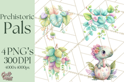 Dinosaur Clipart, Dino Nursery Art PNG Product Image 1