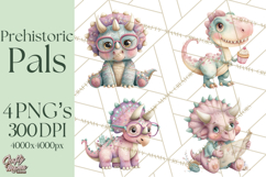 Dinosaur Clipart, Dino Nursery Art PNG Product Image 1