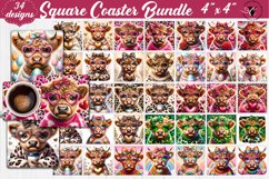 Square Coaster bundle | Funny Cow coaster Product Image 1
