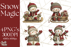 Christmas Snowman Clipart PNG Product Image 1