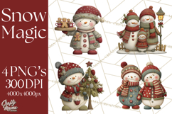 Christmas Snowman Clipart PNG Product Image 1
